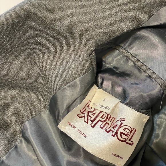 Men's Raphael Classic Fit Solid Gray Two Button 3 Piece 100% Wool Vested Suit S - Picture 5 of 12